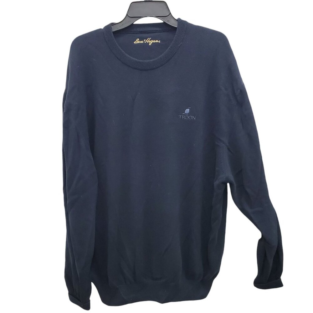 Ben‎ Hogan Men's Big & Tall Navy Blue Troon Crew Neck Tencel Golf Sweater XXL